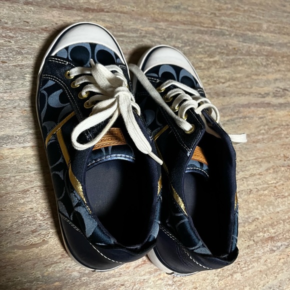 Coach Barrett sneakers navy blue and Gold - Picture 10 of 14